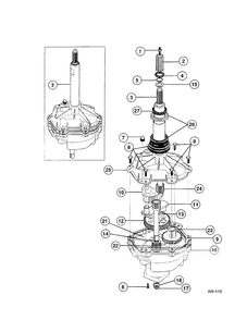 TRANSMISSION Diagram and Parts List for 52270-W2  General Electric Washer