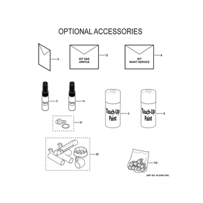 Optional Accessories Diagram and Parts List for NF97D070V4B01  General Electric Furnace