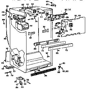 Cabinet Assembly Diagram and Parts List for TBX18DISJRAD  General Electric Refrigerator
