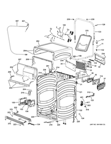 Cabinet And Top Panel Diagram and Parts List for PFQ83HSSW0WW  General Electric Air Conditioner