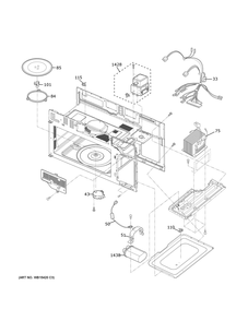 Interior Parts (1) Diagram and Parts List for JNM3163DJ4WW  General Electric Microwave