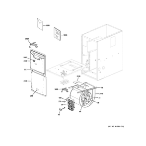 Cabinet (1) Diagram and Parts List for NF80U045S3AR0  General Electric Furnace