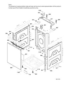 CABINET Diagram and Parts List for GUAP240EM5WW  General Electric Dryer