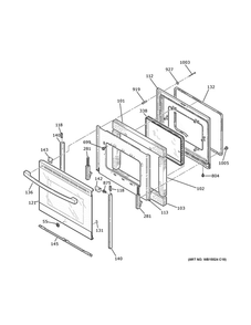 Door Diagram and Parts List for JS645EL8ES  General Electric Range