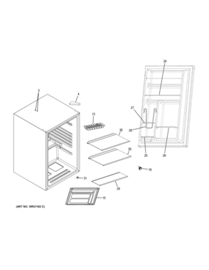 Part Location Diagram of WR71X28461 GE BOTTLE RAIL LONG