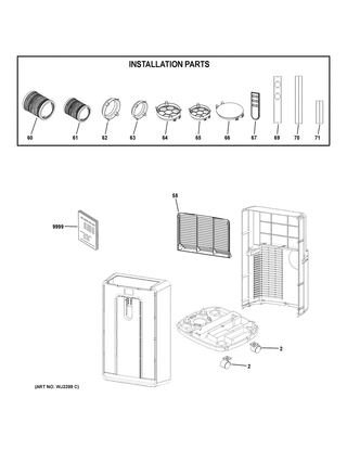 Room Air Conditioner Diagram and Parts List for HPND14XCTN1  General Electric Air Conditioner