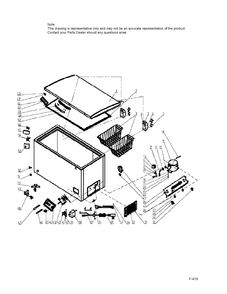 CABINET Diagram and Parts List for HFC9204A0CW  General Electric Freezer