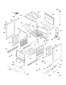 BODY PARTS Diagram and Parts List for RCB757DN2WW  General Electric Range