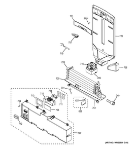 Fresh Food Section Diagram and Parts List for CFE28TSHBSS  General Electric Refrigerator