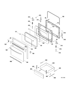 DOOR & DRAWER PARTS Diagram and Parts List for 147211  General Electric Range