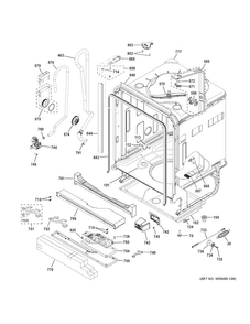 Body Parts Diagram and Parts List for DDT575SGF6WW  General Electric Dishwasher