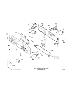 CONTROLS & BACKSPLASH Diagram and Parts List for 58971K3WW  General Electric Washer