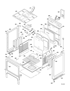 CHASSIS PARTS Diagram and Parts List for JCBS630DT1WW  General Electric Range