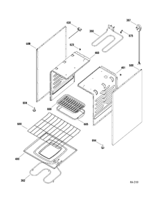 CABINET Diagram and Parts List for MCAS724L1WW  General Electric Range