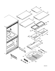 FF SHELVES Diagram and Parts List for GFMS5HFFASS  General Electric Refrigerator