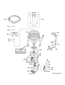 Tub And Motor Diagram and Parts List for GTW500ASN5WS  General Electric Washer