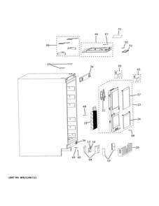 Cabinet Diagram and Parts List for CCR06DM2PBS5  General Electric Wine and Beverage Cooler