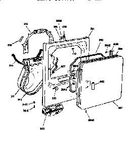 Front Panel And Door Diagram and Parts List for DWXQ473T0WW  General Electric Dryer