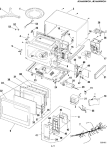 BODY PARTS Diagram and Parts List for JE1550WWC01  General Electric Microwave