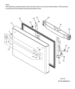Freezer Door Diagram and Parts List for GFMS140ED1WW  General Electric Refrigerator