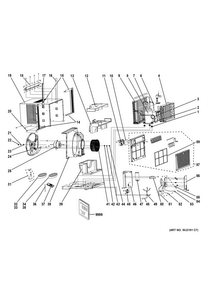Room Air Conditioner Diagram and Parts List for AEM10AVL1  General Electric Air Conditioner