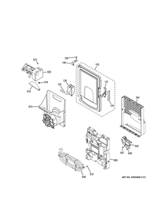 Ice Maker And Dispenser Diagram and Parts List for GYE22GENCDS  General Electric Refrigerator