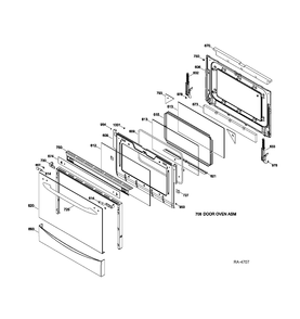 DOOR PARTS BOTTOM Diagram and Parts List for PCGB995SET1SS  General Electric Range