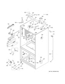 Case Parts Diagram and Parts List for GFE26GSKDSS  General Electric Refrigerator