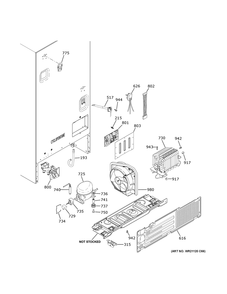 Machine Compartment Diagram and Parts List for GNE25JYKJFFS  General Electric Refrigerator