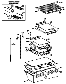 Shelf Assembly Diagram and Parts List for TBX18JISJRAD  General Electric Refrigerator