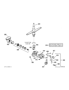 MOTOR & PUMP Diagram and Parts List for 403411  General Electric Dishwasher