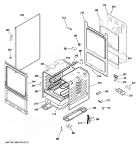 BODY PARTS Diagram and Parts List for RA720K6WH  General Electric Range