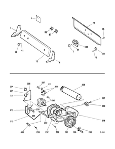 CONTROL PANEL Diagram and Parts List for PBXR473EH0WW  General Electric Dryer