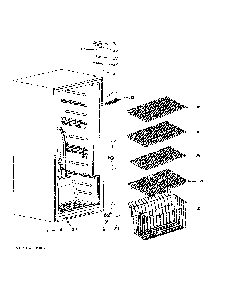 Cabinet And Shelves Diagram and Parts List for FUF14QRRBWW  General Electric Freezer