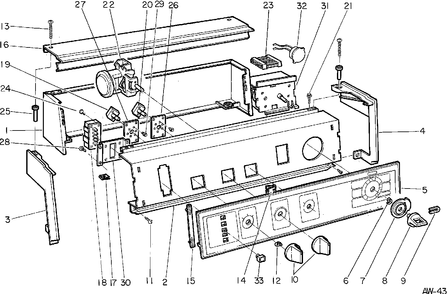CONTROL GROUP Diagram and Parts List for 52190116  General Electric Washer