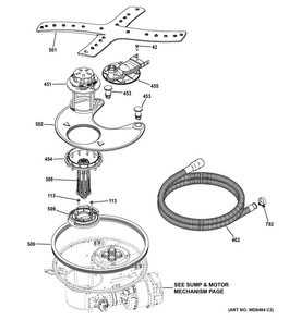 Sump & Filter Assembly Diagram and Parts List for PDT760SIJ7II  General Electric Dishwasher