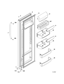 FF DOOR Diagram and Parts List for GSR23VSWASS  General Electric Refrigerator