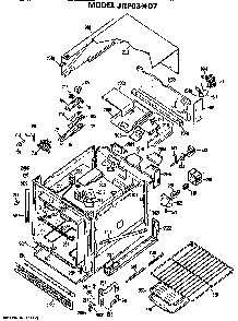 Main Body Diagram and Parts List for JRP03*07  General Electric Wall Oven
