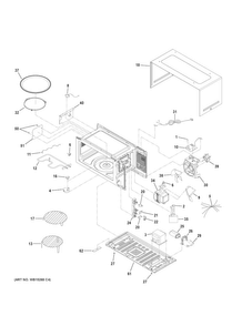 Oven Cavity Parts Diagram and Parts List for CEB1599SJ1SS  General Electric Microwave