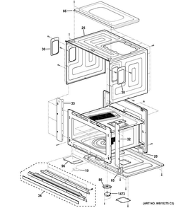 Oven Cavity Parts Diagram and Parts List for PSB9100SF2SS  General Electric Microwave