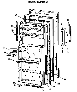 Door Diagram and Parts List for TA11SKBL  General Electric Refrigerator