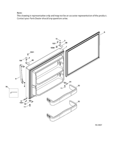 FZ DOOR Diagram and Parts List for GTRS0HBZALSS  General Electric Refrigerator