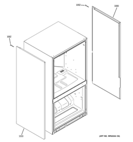 Clad Components Diagram and Parts List for CFCP1RKBASS  General Electric Refrigerator