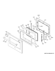 Lower Door Diagram and Parts List for ZTDX1FPSN1SS  General Electric Range