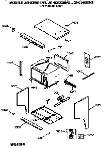 Upper Basic Body Diagram and Parts List for JGHC60GEN1  General Electric Range