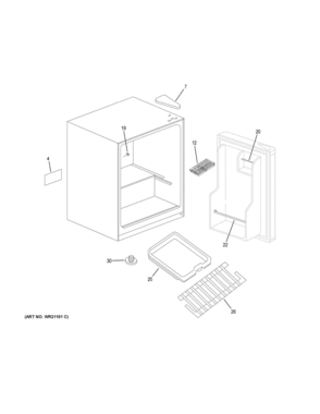 Part Location Diagram of WR14X27668 GE DRAIN TRAY