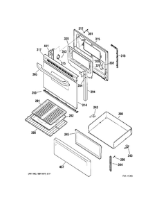 DOOR Diagram and Parts List for MCBS526WK1WW  General Electric Range