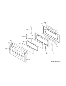 Upper Door Diagram and Parts List for PGS950SEF4SS  General Electric Range