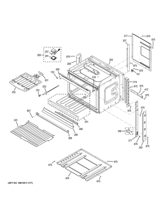Body Parts Diagram and Parts List for JCT3000SF6SS  General Electric Range