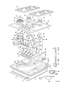 COOKTOP & GAS BURNER PARTS Diagram and Parts List for CCTG24K1BB  General Electric Range